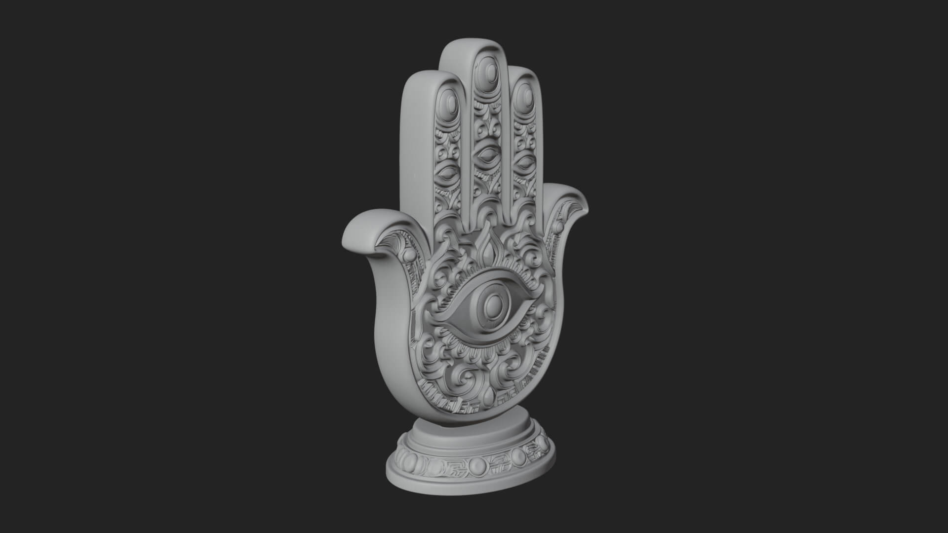 Standing Hamsa Hand Ornament Design 6 3D Print Model 3D Model