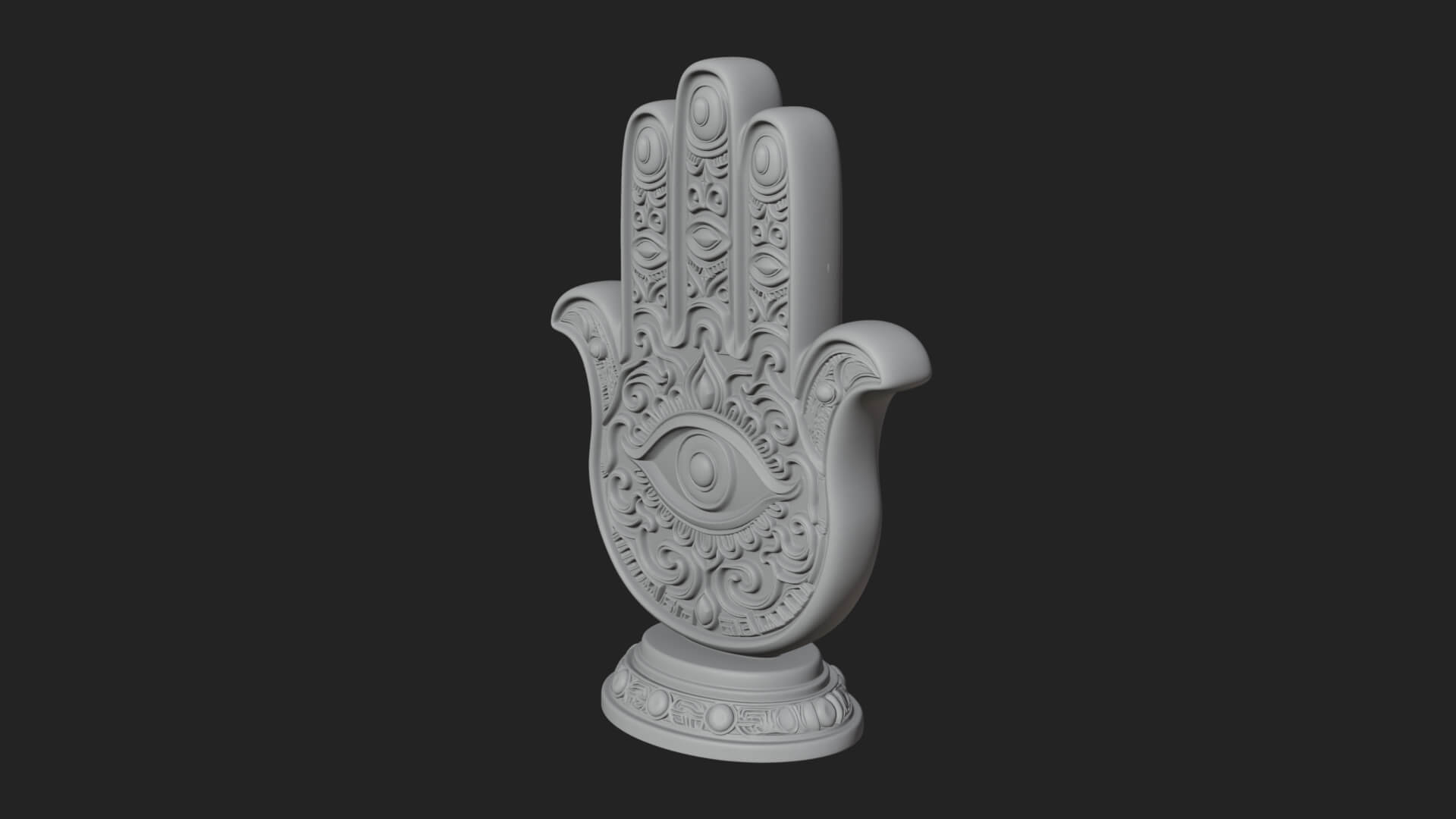 Standing Hamsa Hand Ornament Design 6 3D Print Model 3D Model