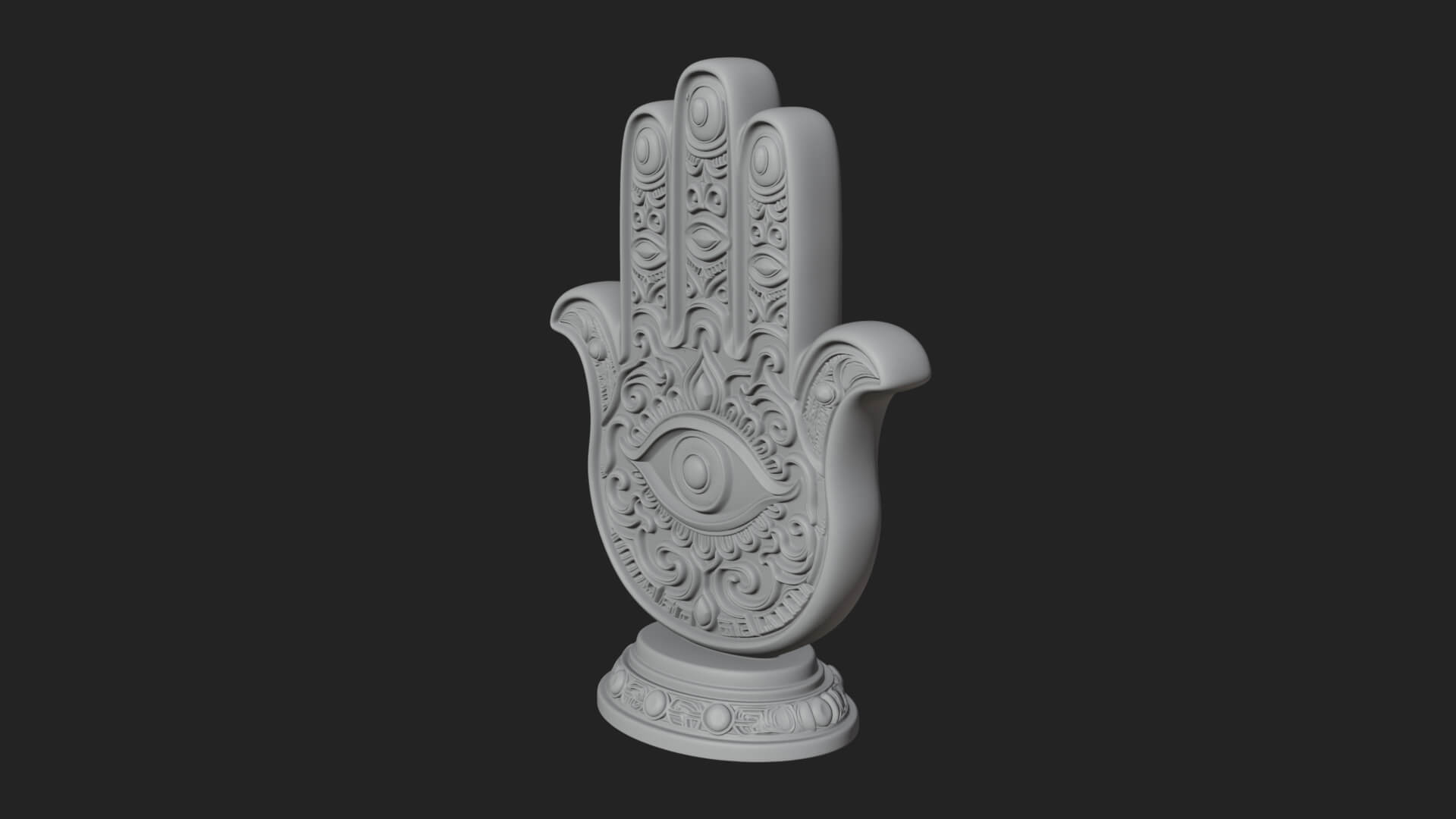 Standing Hamsa Hand Ornament Design 6 3D Print Model 3D Model