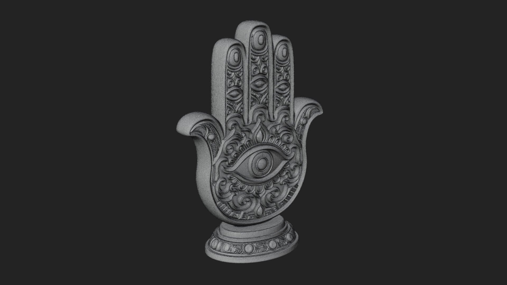 Standing Hamsa Hand Ornament Design 6 3D Print Model 3D Model