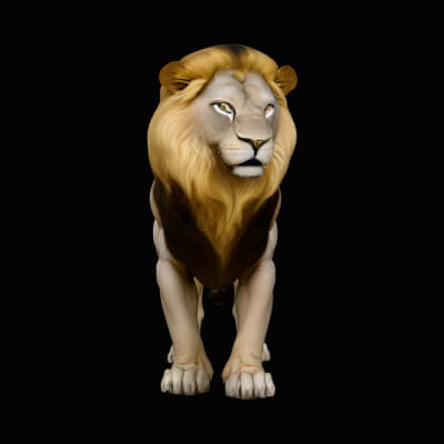 Standing Lion Statue Design 1 3D Print Model