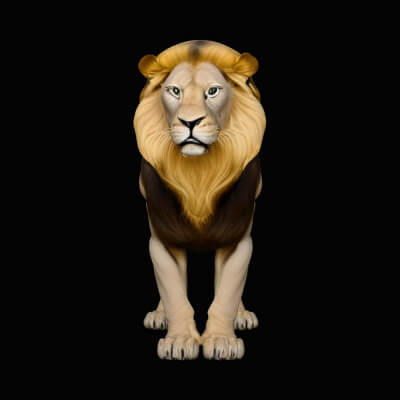 Standing Lion Statue Design 2 3D Print Model