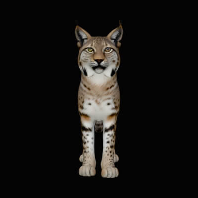 Standing Lynx Statue Design 1 3D Print Model