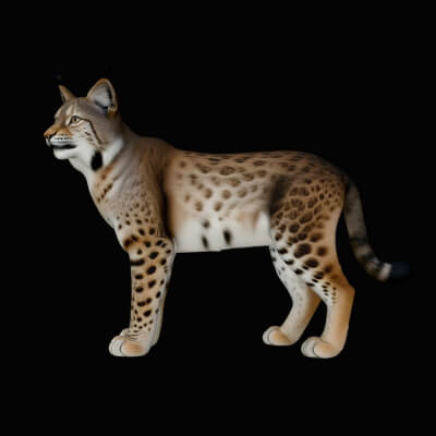 Standing Lynx Statue Design 2 3D Print Model