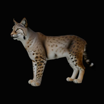 Standing Lynx Statue Design 3 3D Print Model