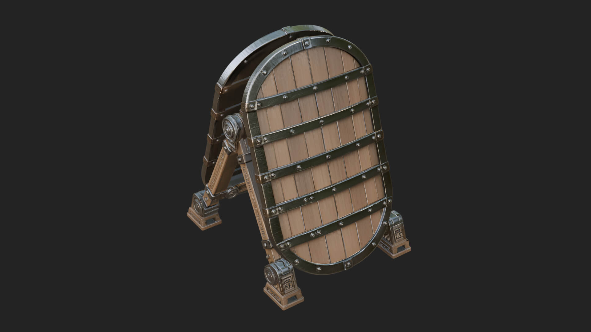 Standing Pavise Shield Model Design 1 3D Print Model 3D Model