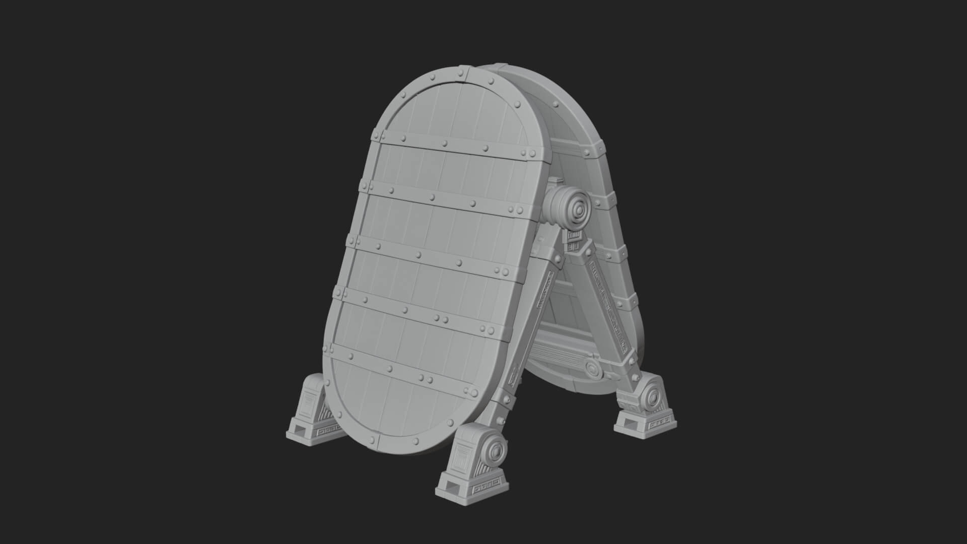 Standing Pavise Shield Model Design 1 3D Print Model 3D Model