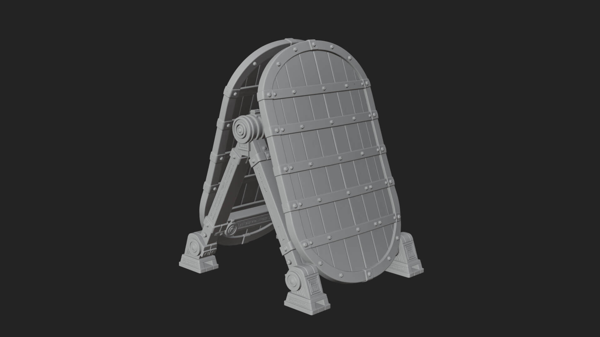 Standing Pavise Shield Model Design 1 3D Print Model 3D Model