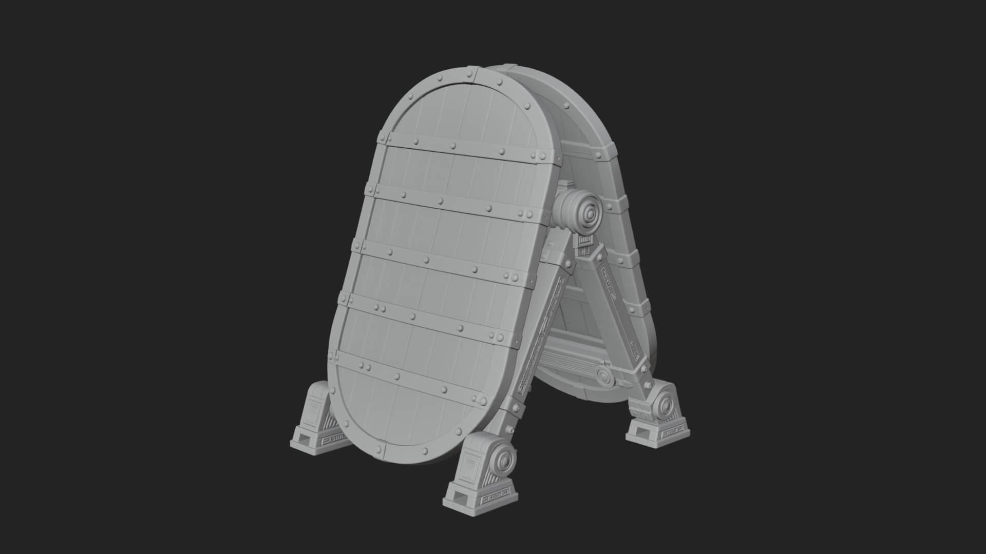 Standing Pavise Shield Model Design 1 3D Print Model 3D Model
