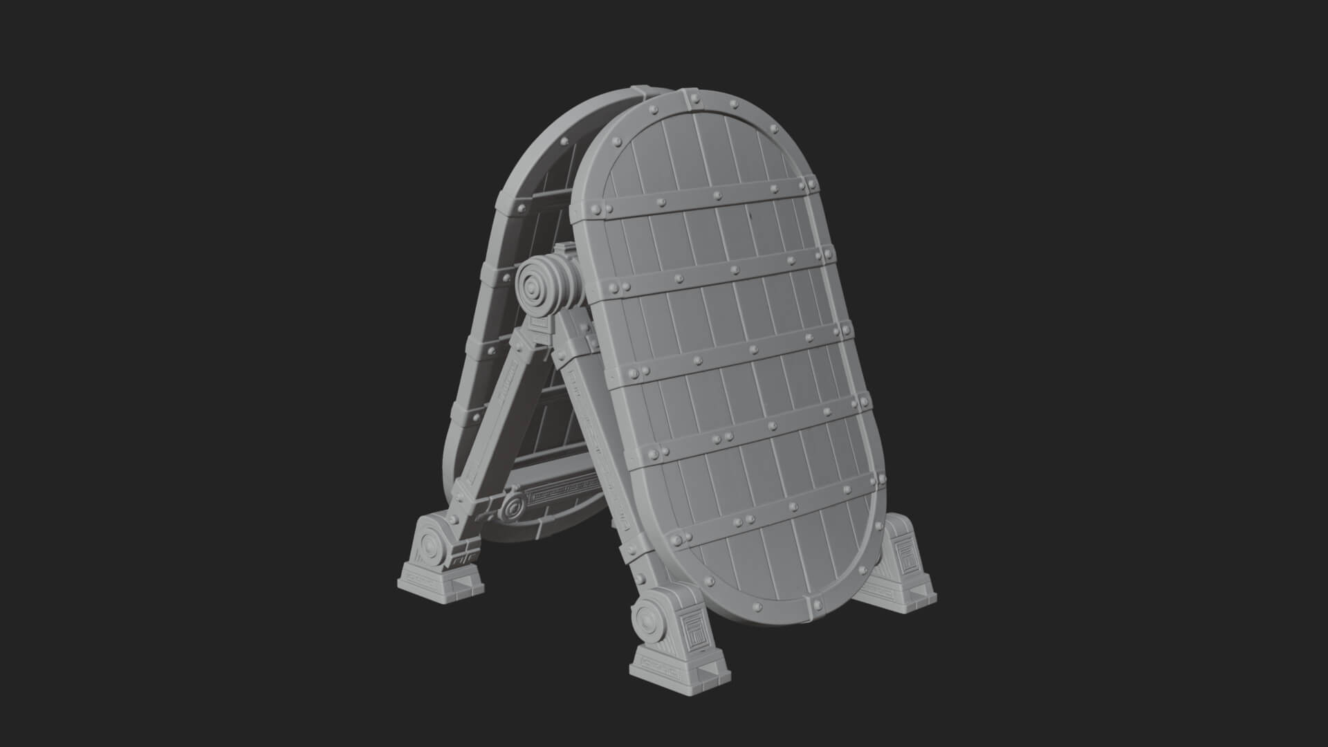 Standing Pavise Shield Model Design 1 3D Print Model 3D Model