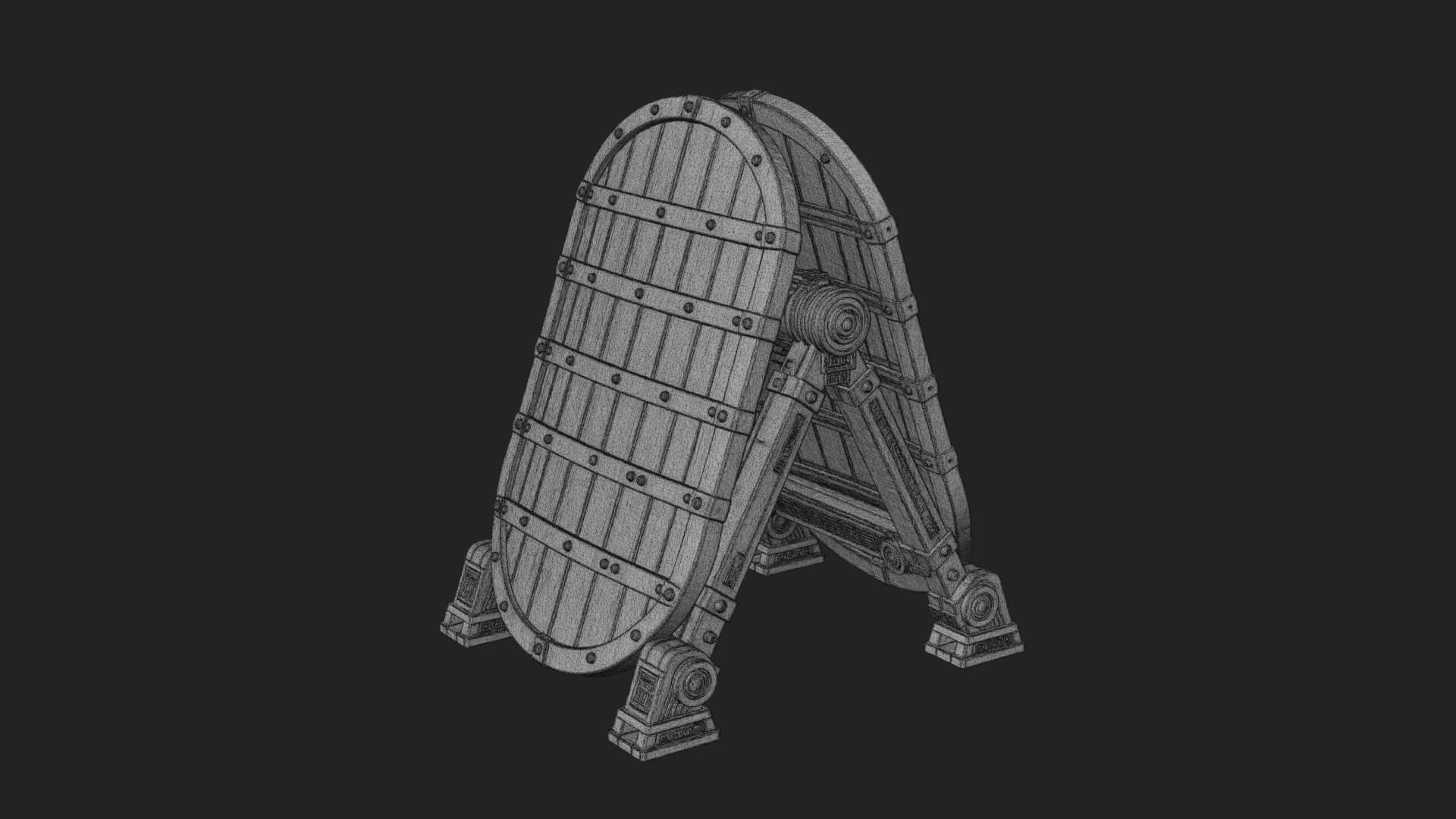 Standing Pavise Shield Model Design 1 3D Print Model 3D Model