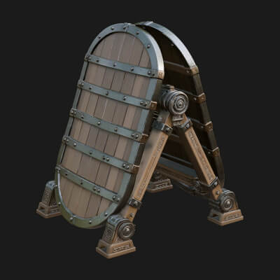 Standing Pavise Shield Model Design 1 3D Print Model