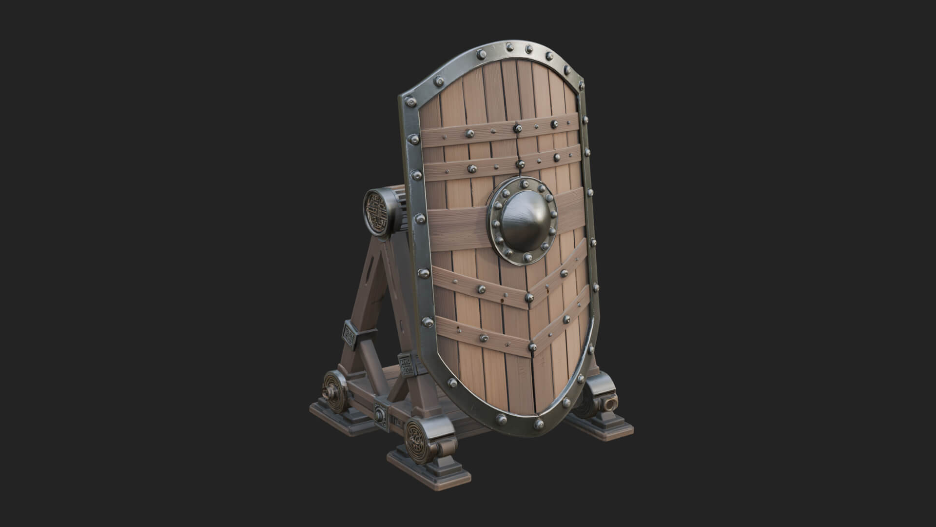 Standing Pavise Shield Model Design 2 3D Print Model 3D Model