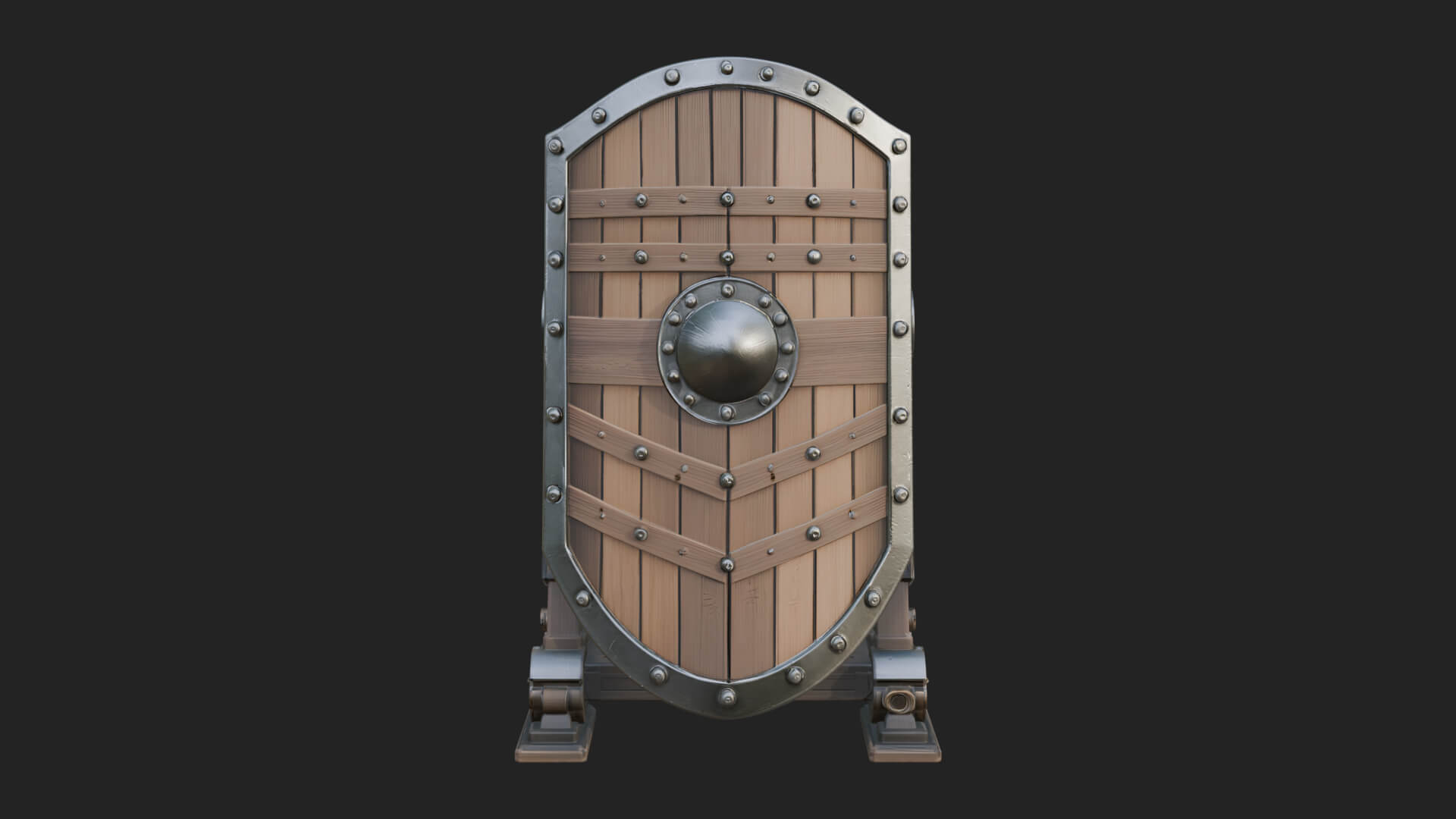Standing Pavise Shield Model Design 2 3D Print Model 3D Model