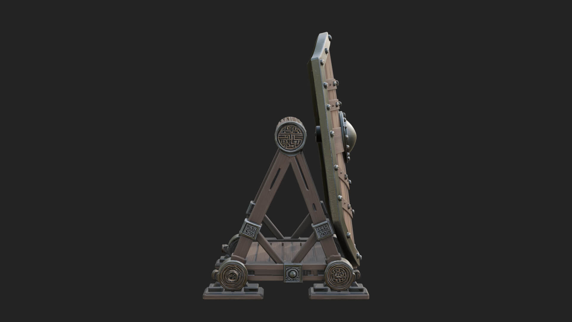 Standing Pavise Shield Model Design 2 3D Print Model 3D Model
