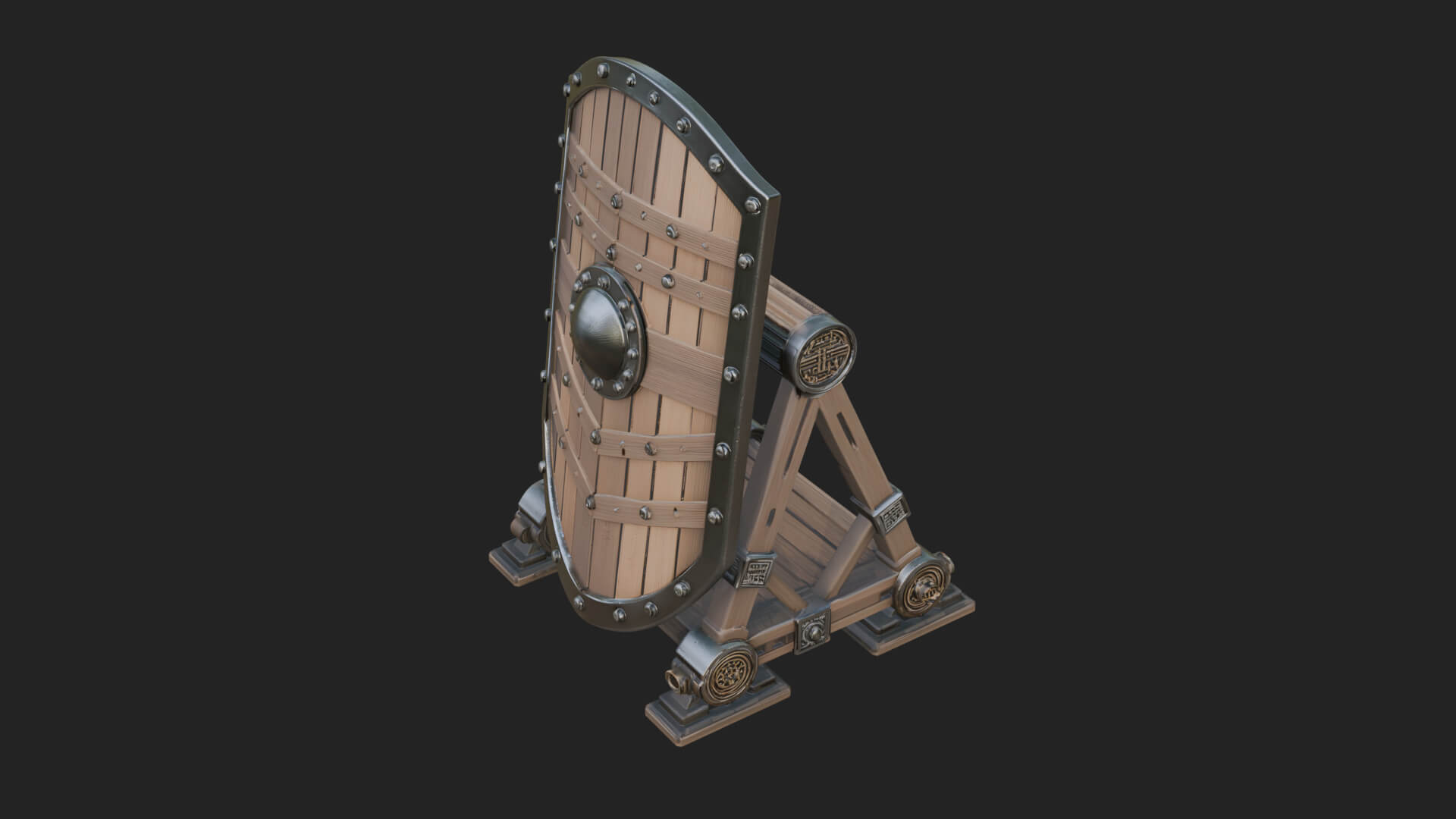 Standing Pavise Shield Model Design 2 3D Print Model 3D Model