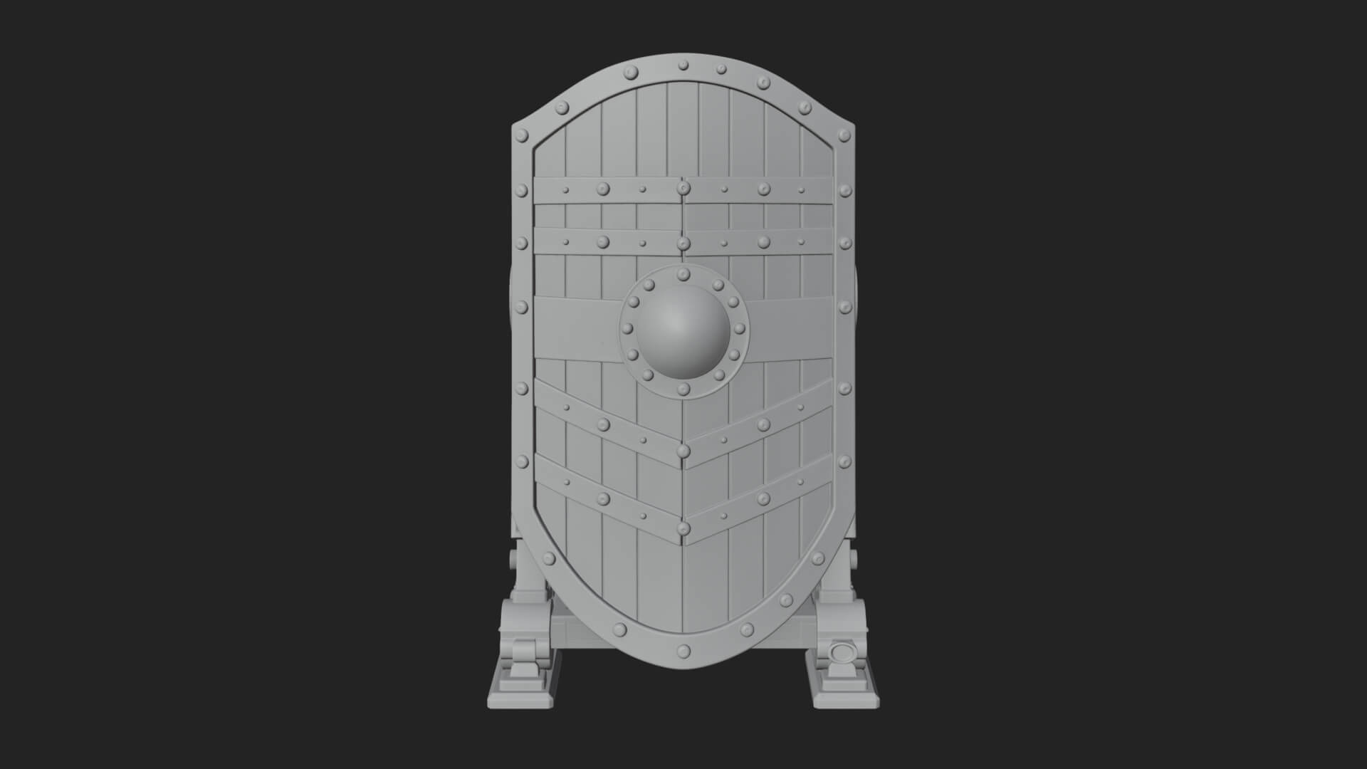 Standing Pavise Shield Model Design 2 3D Print Model 3D Model