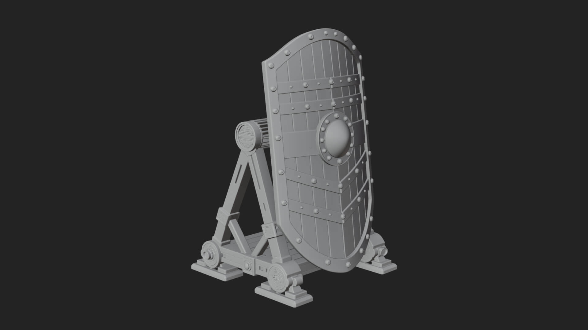 Standing Pavise Shield Model Design 2 3D Print Model 3D Model