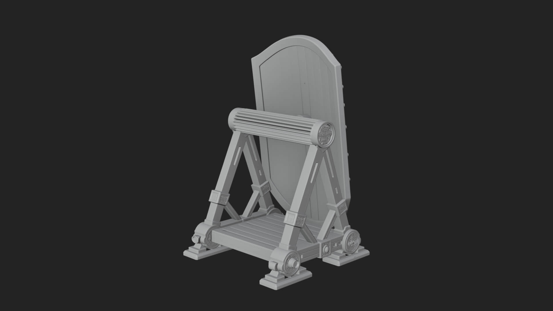 Standing Pavise Shield Model Design 2 3D Print Model 3D Model