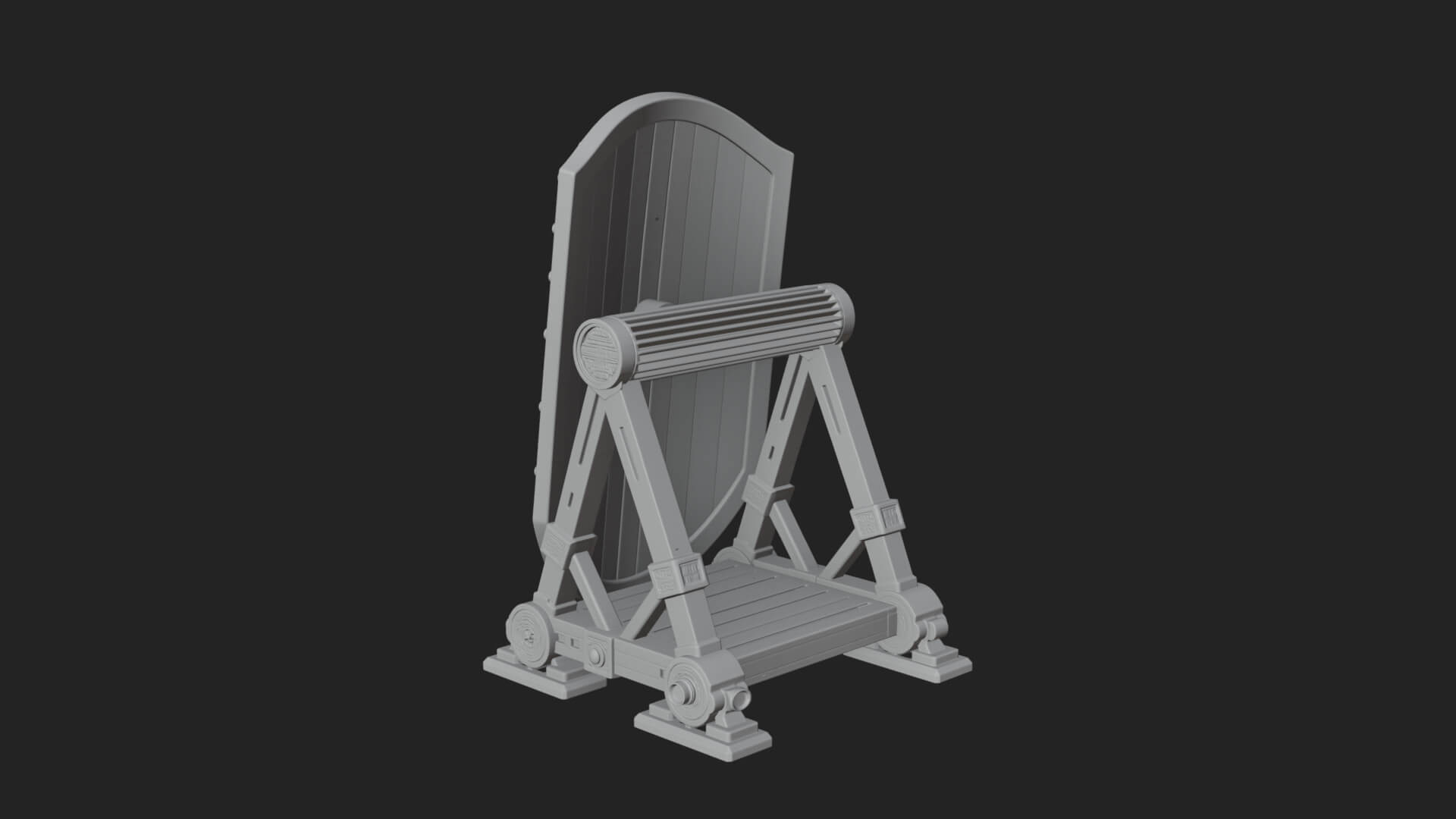 Standing Pavise Shield Model Design 2 3D Print Model 3D Model
