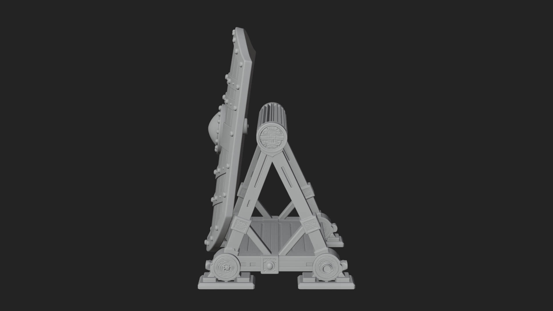 Standing Pavise Shield Model Design 2 3D Print Model 3D Model