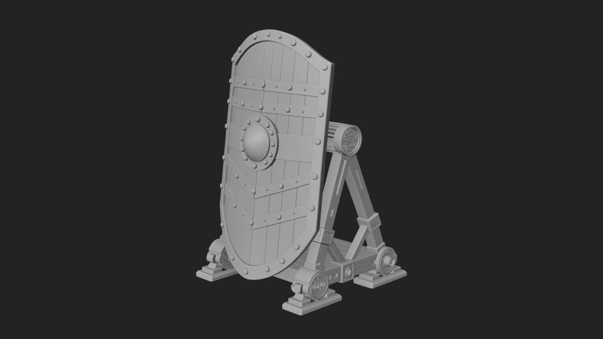 Standing Pavise Shield Model Design 2 3D Print Model 3D Model