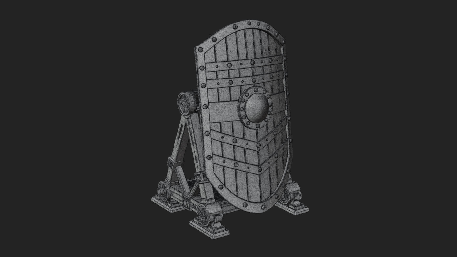 Standing Pavise Shield Model Design 2 3D Print Model 3D Model