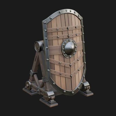Standing Pavise Shield Model Design 2 3D Print Model