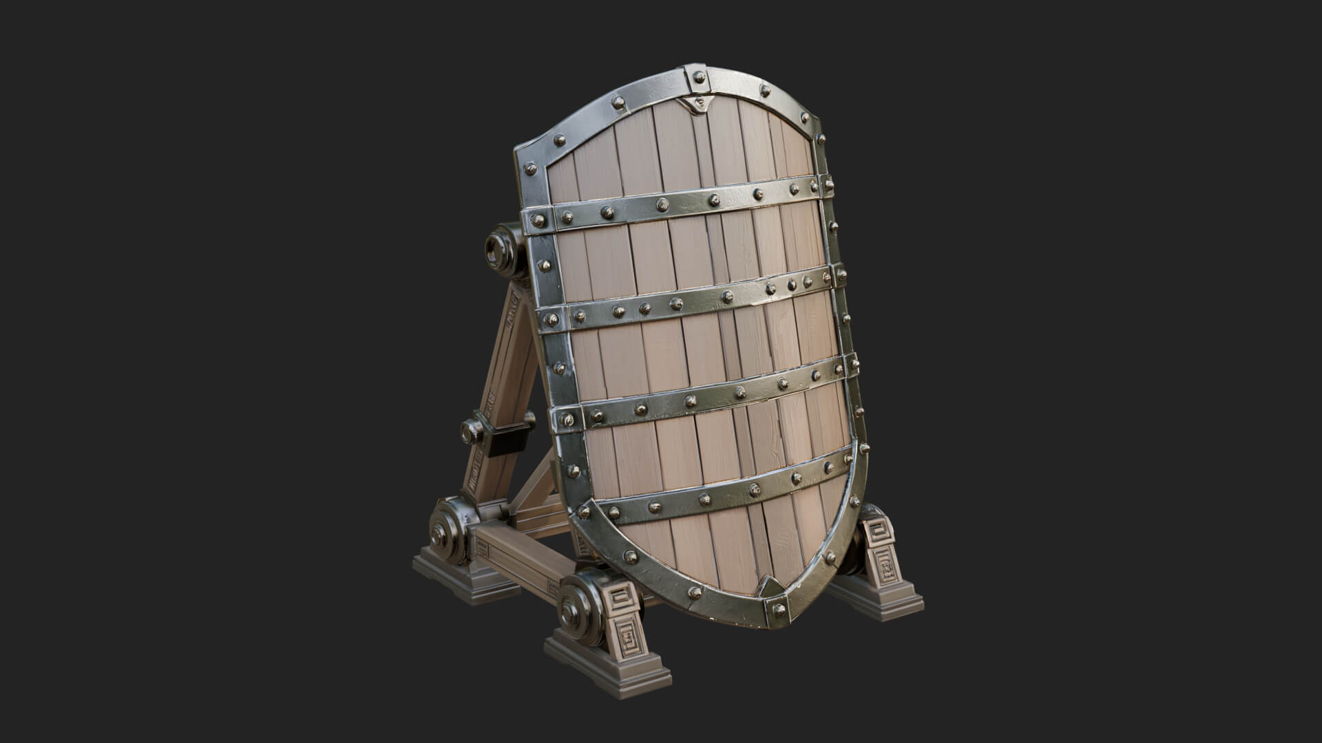 Standing Pavise Shield Model Design 3 3D Print Model 3D Model