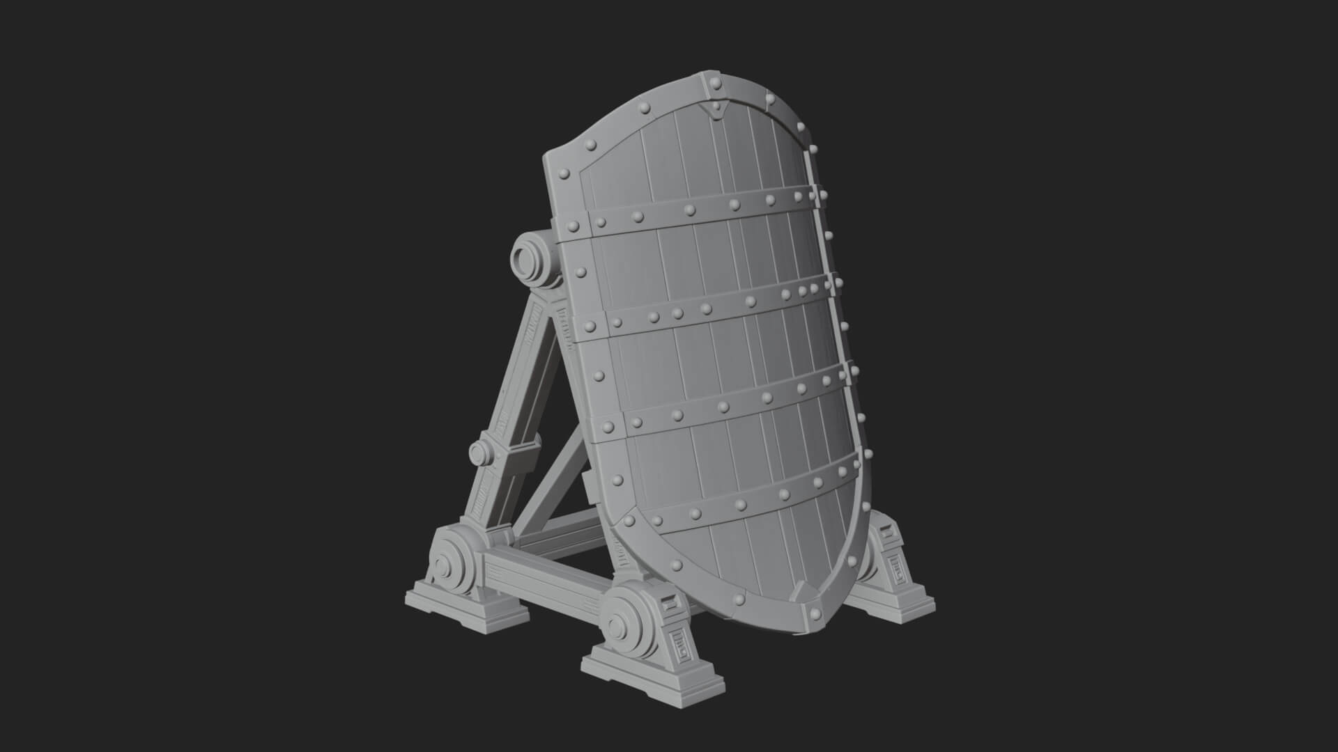 Standing Pavise Shield Model Design 3 3D Print Model 3D Model