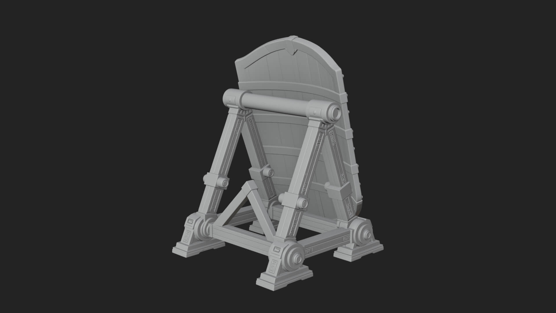 Standing Pavise Shield Model Design 3 3D Print Model 3D Model
