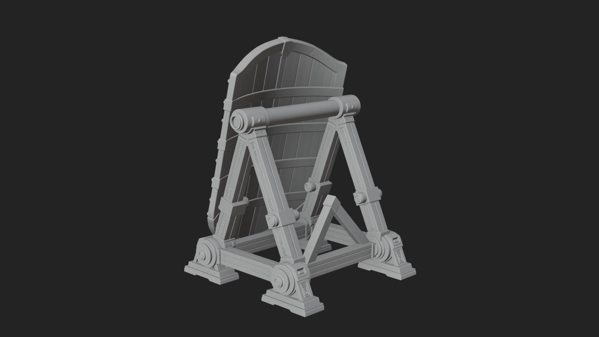 Standing Pavise Shield Model Design 3 3D Print Model 3D Model