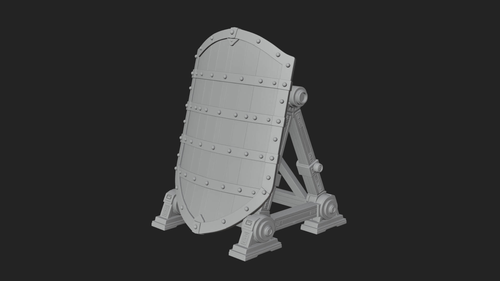 Standing Pavise Shield Model Design 3 3D Print Model 3D Model