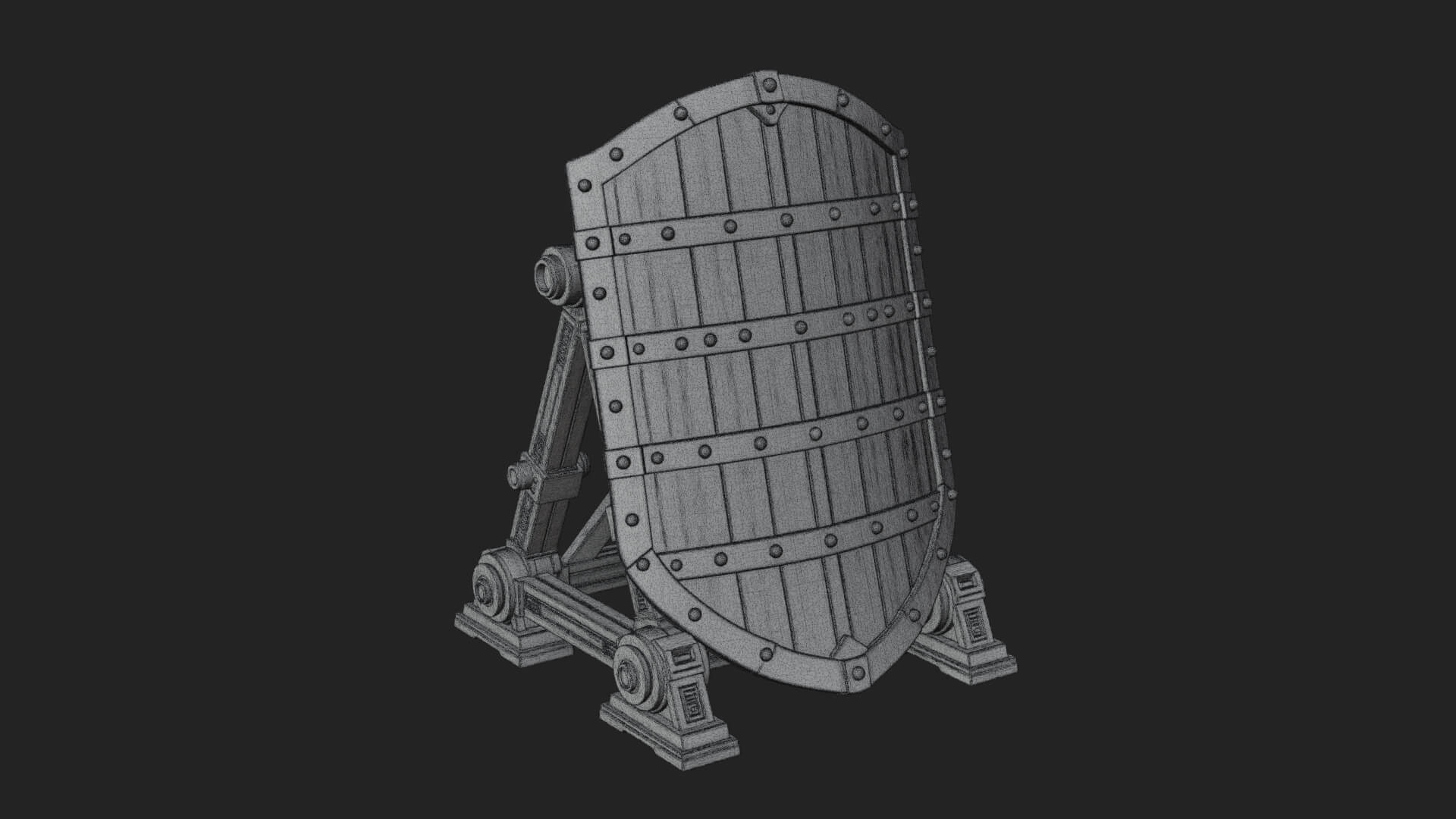Standing Pavise Shield Model Design 3 3D Print Model 3D Model