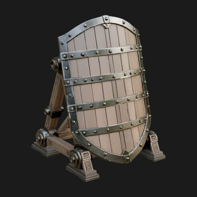 Standing Pavise Shield Model Design 3 3D Print Model