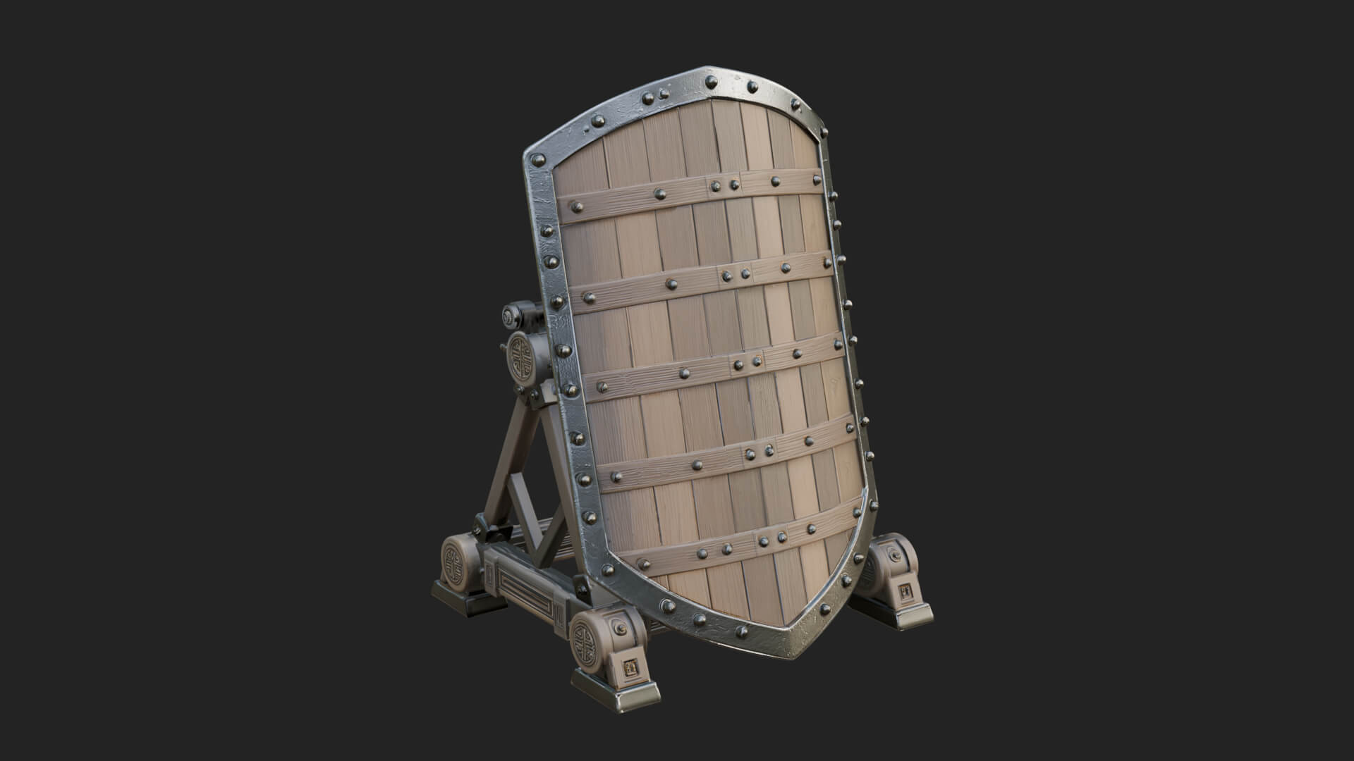 Standing Pavise Shield Model Design 4 3D Print Model 3D Model