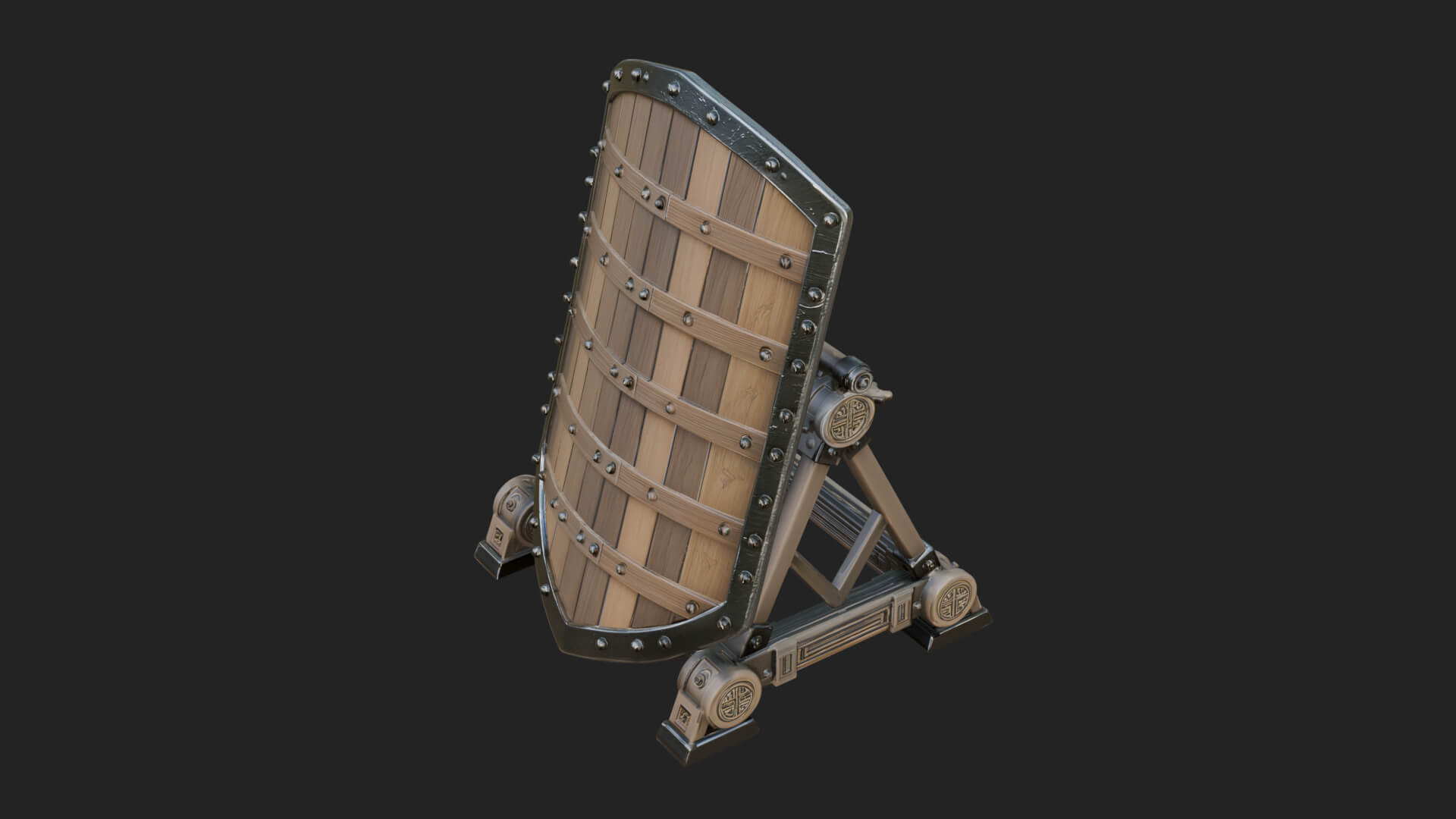 Standing Pavise Shield Model Design 4 3D Print Model 3D Model