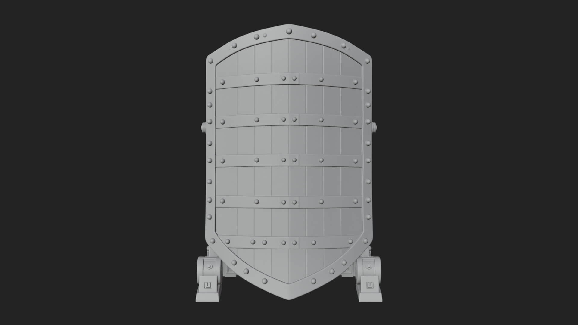 Standing Pavise Shield Model Design 4 3D Print Model 3D Model