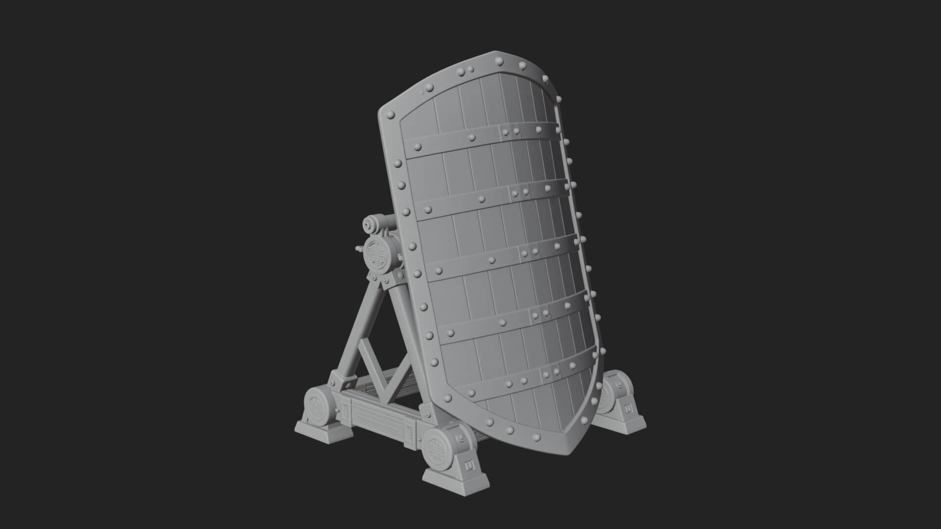 Standing Pavise Shield Model Design 4 3D Print Model 3D Model