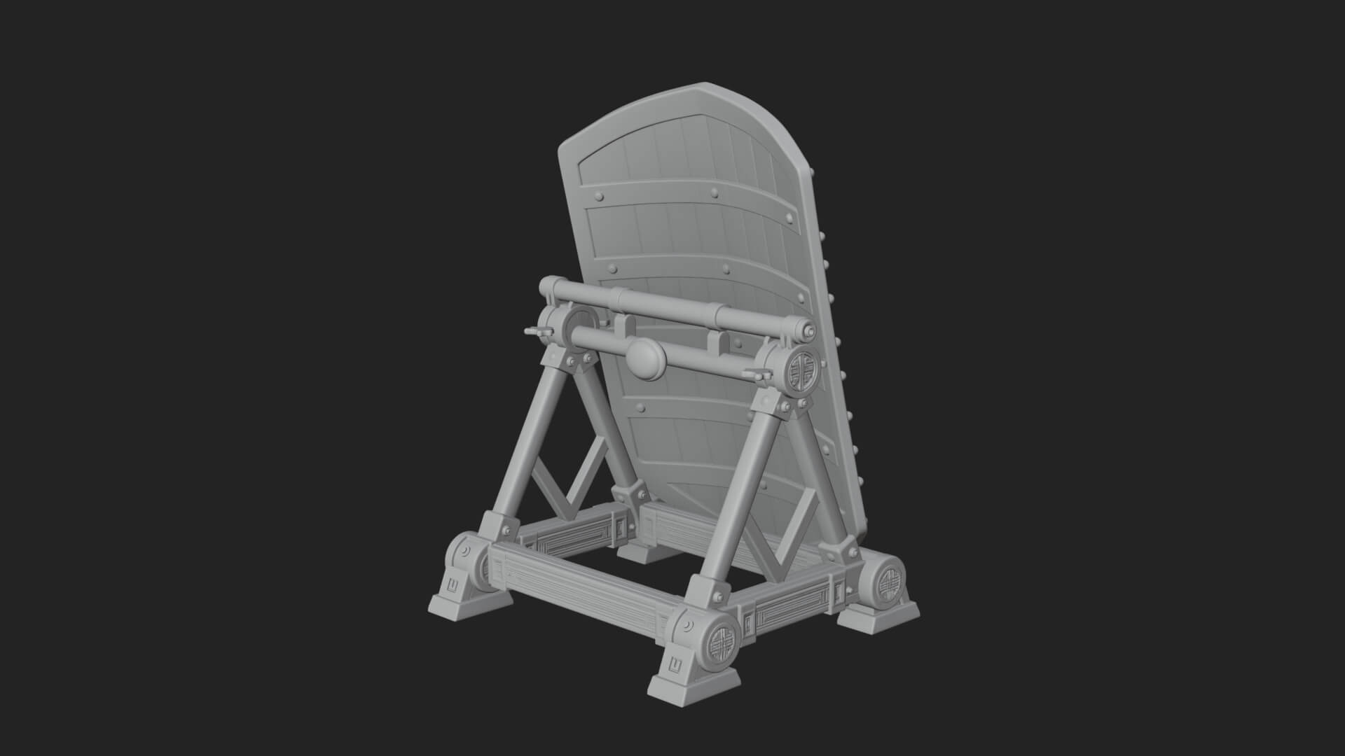 Standing Pavise Shield Model Design 4 3D Print Model 3D Model