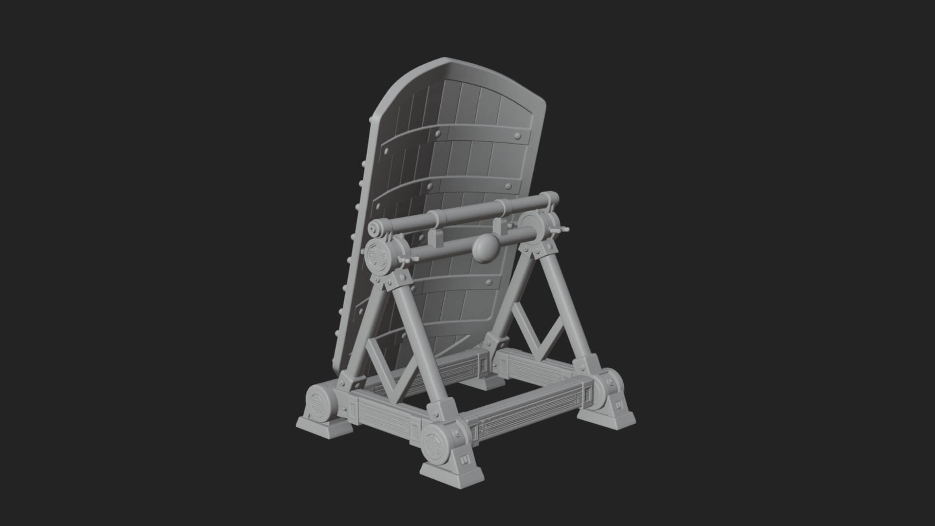 Standing Pavise Shield Model Design 4 3D Print Model 3D Model