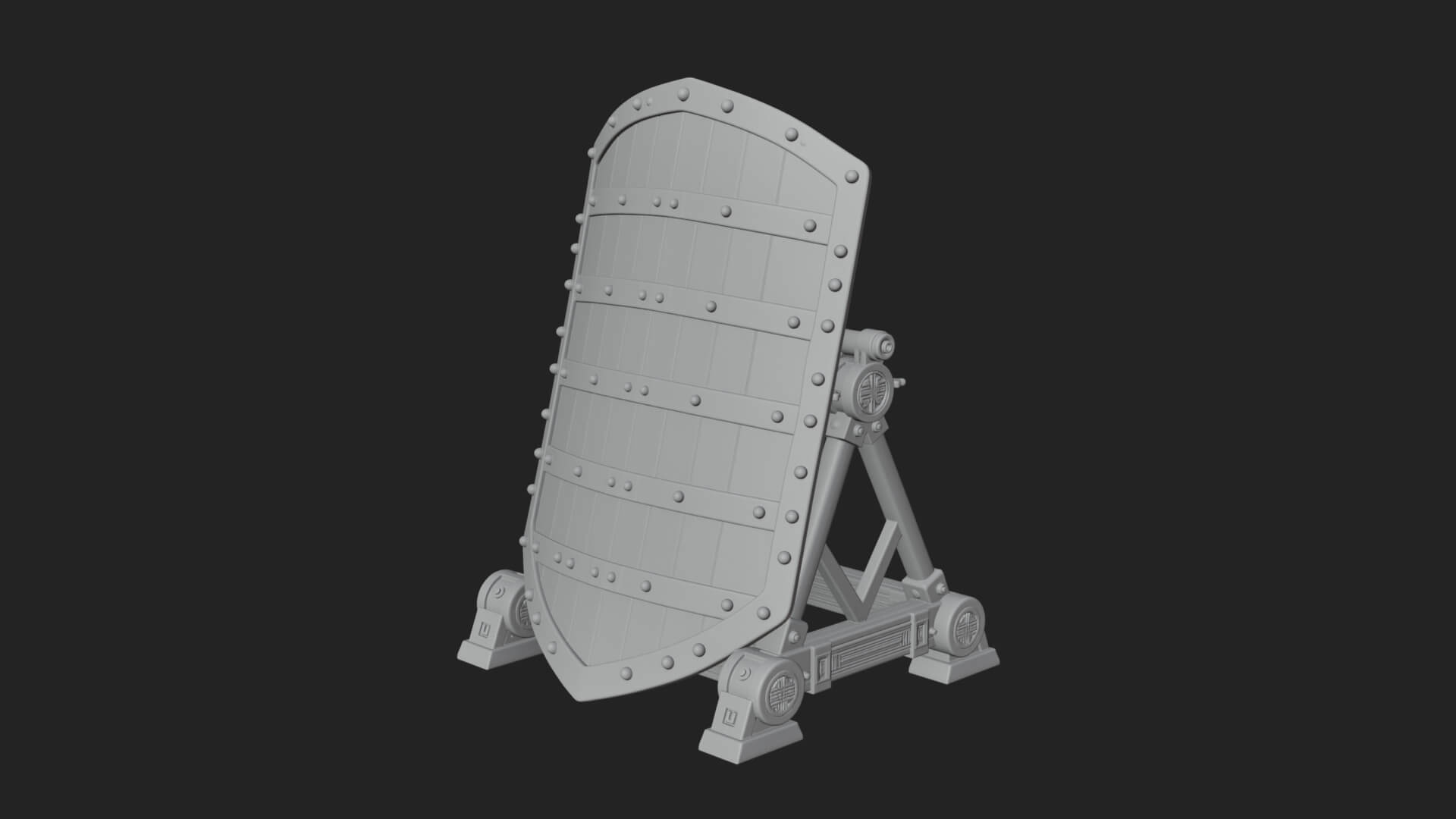 Standing Pavise Shield Model Design 4 3D Print Model 3D Model
