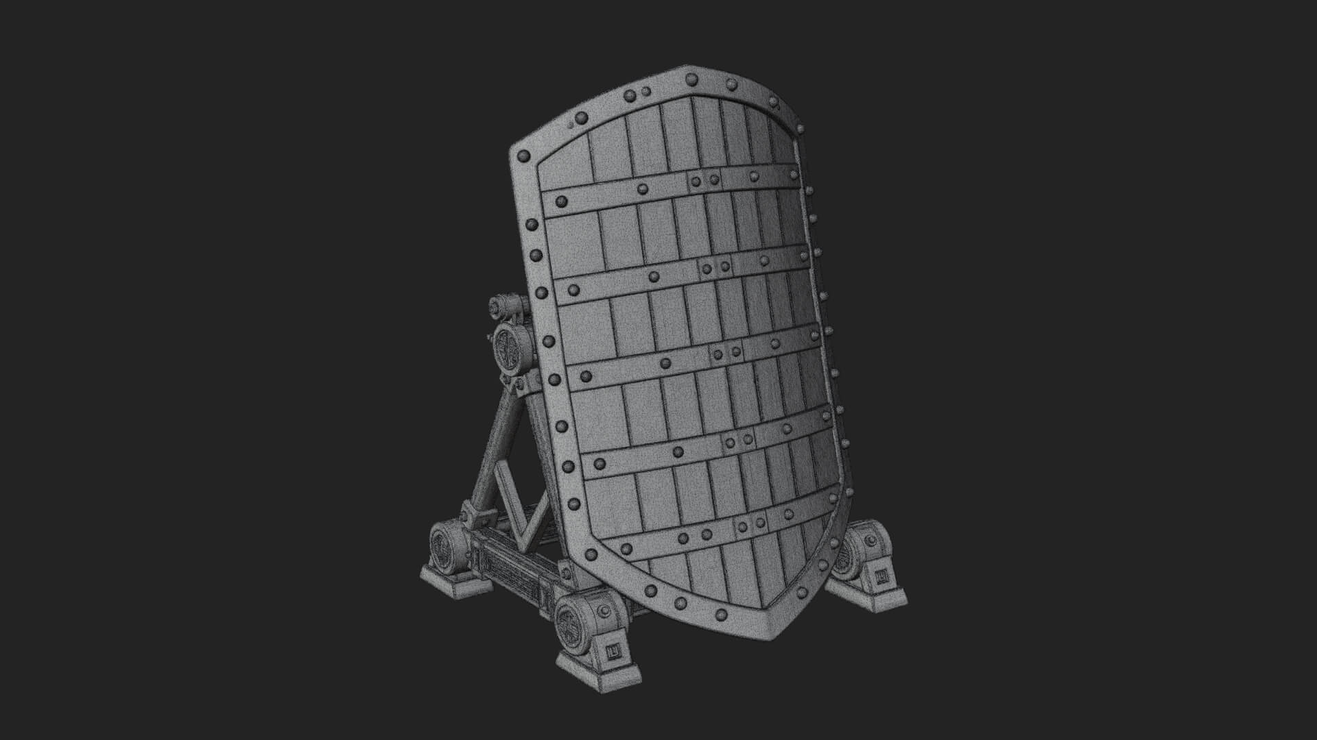Standing Pavise Shield Model Design 4 3D Print Model 3D Model