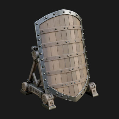 Standing Pavise Shield Model Design 4 3D Print Model