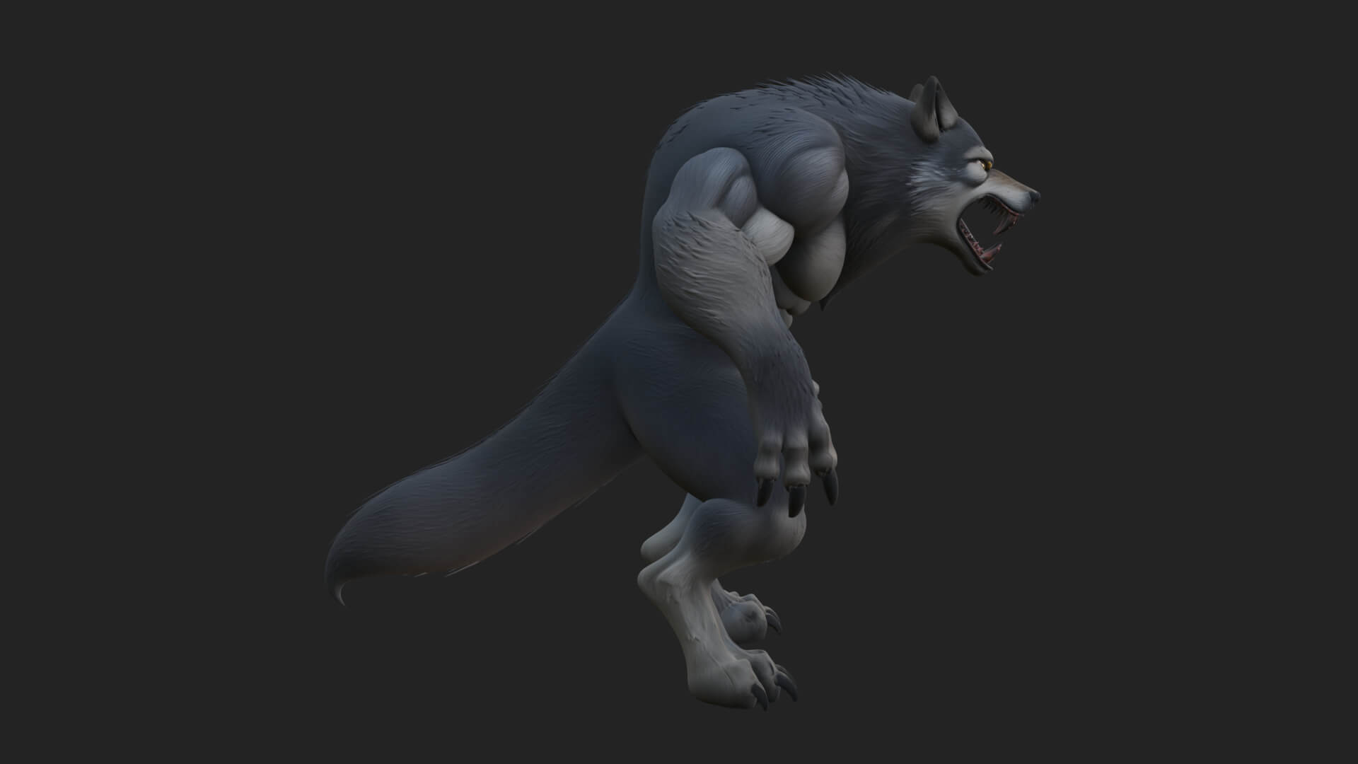 Standing Werewolf Statue Design 5 3D Print Model 3D Model