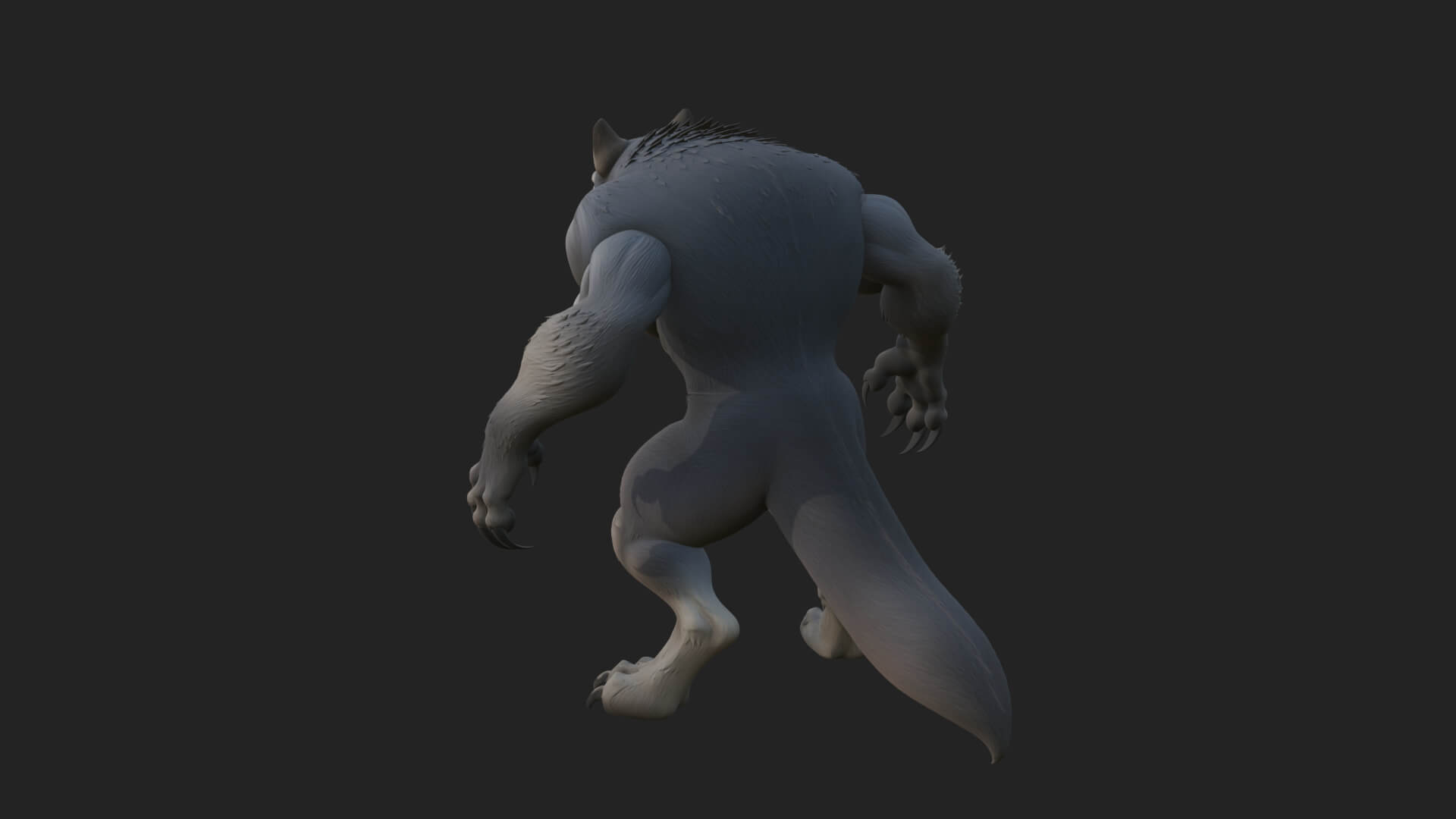 Standing Werewolf Statue Design 5 3D Print Model 3D Model