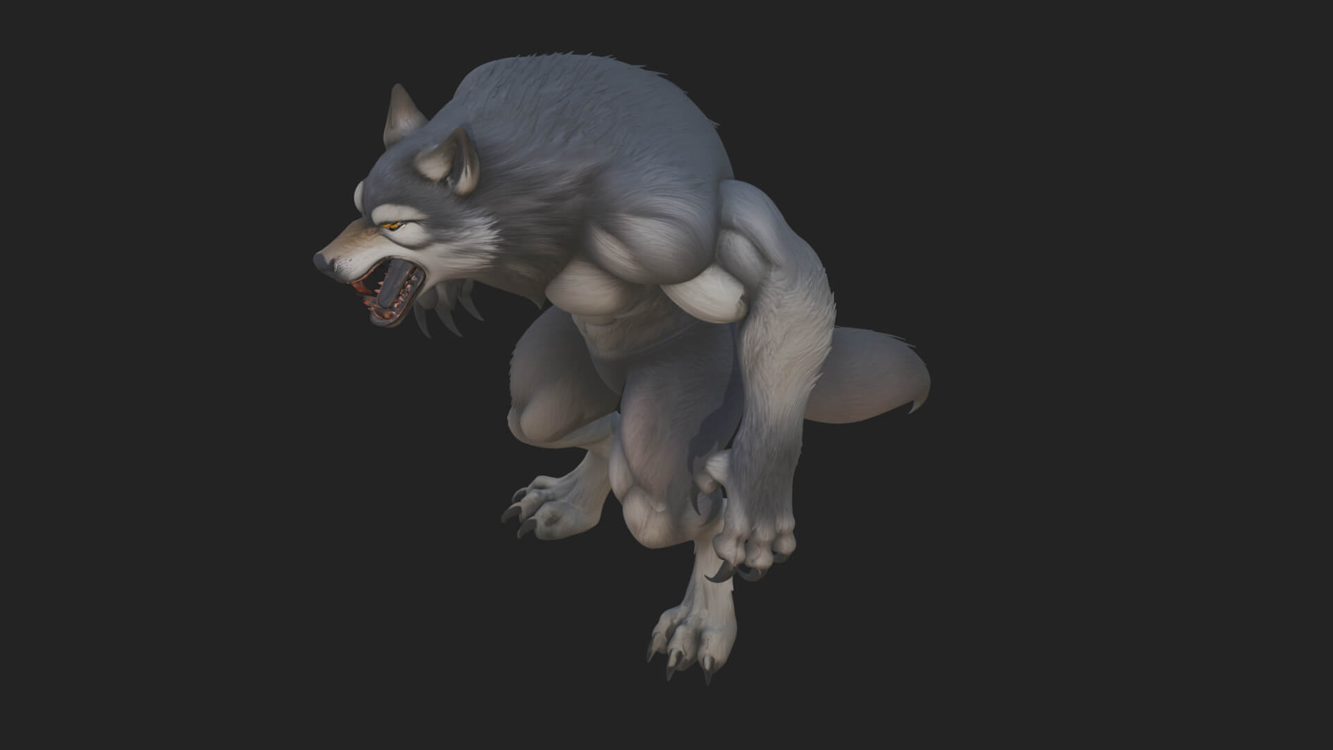 Standing Werewolf Statue Design 5 3D Print Model 3D Model