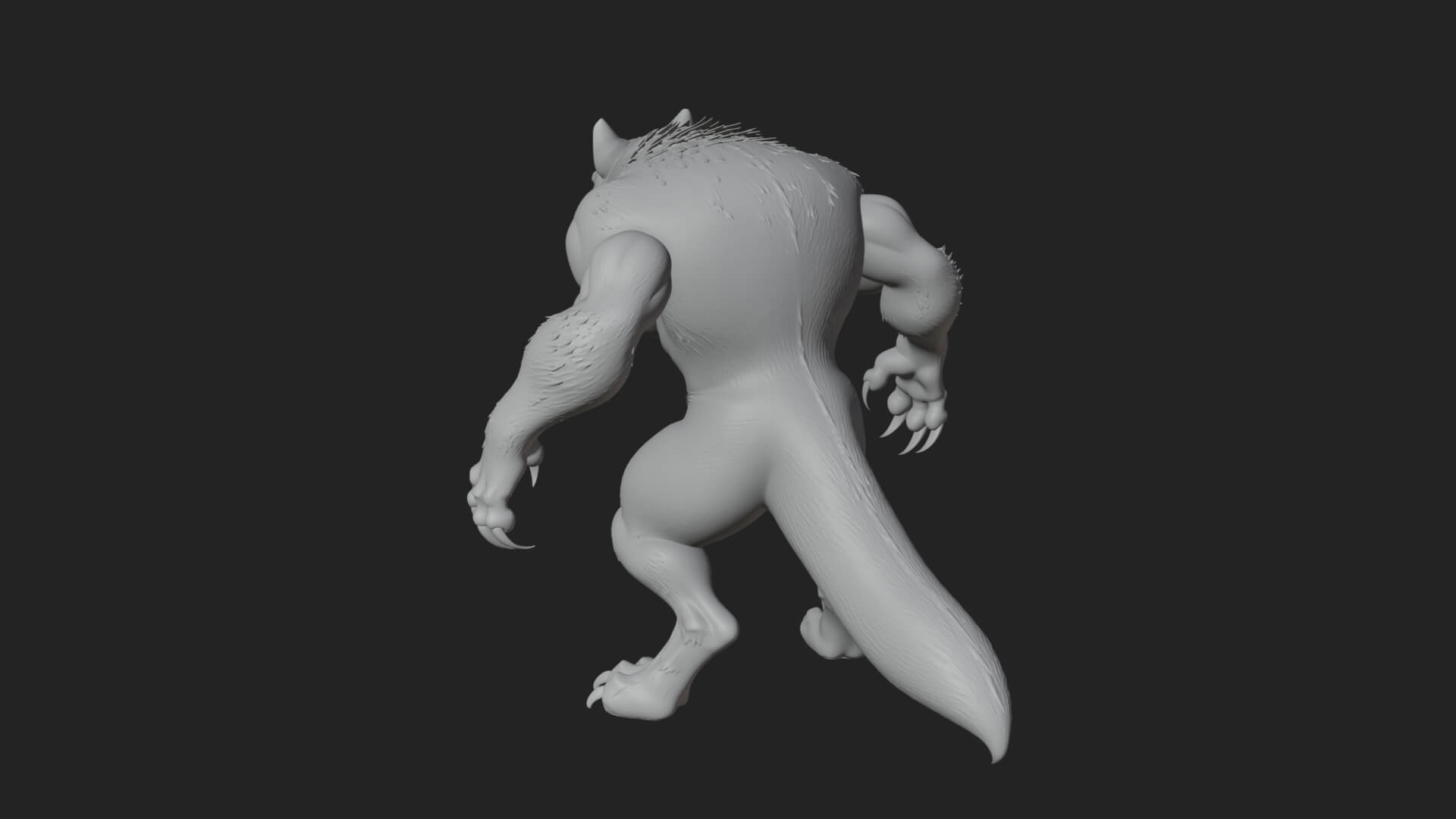 Standing Werewolf Statue Design 5 3D Print Model 3D Model