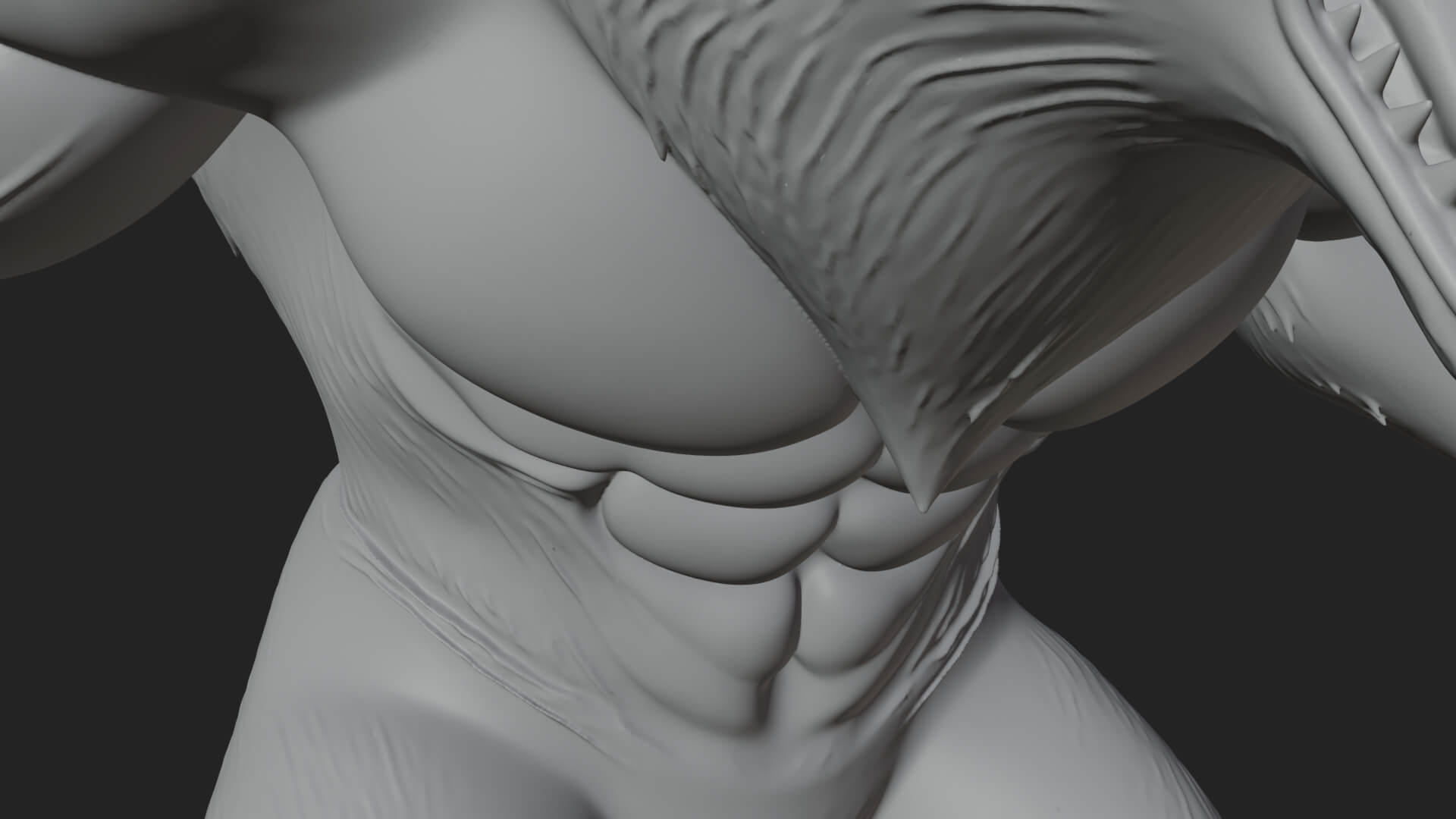 Standing Werewolf Statue Design 5 3D Print Model 3D Model
