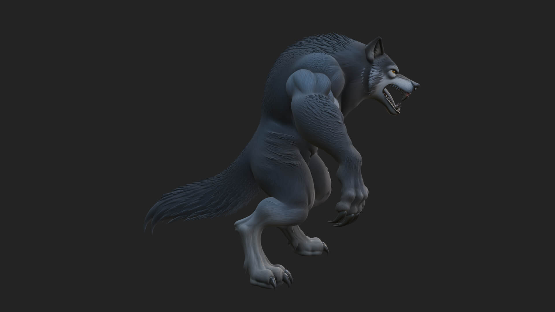 Standing Werewolf Statue Design 6 3D Print Model 3D Model